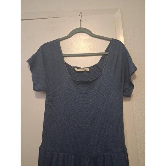 Soft Surroundings Frida Jumpsuit Smocked Wide Leg Blue Pockets Med Tall Beachy - Picture 3 of 8